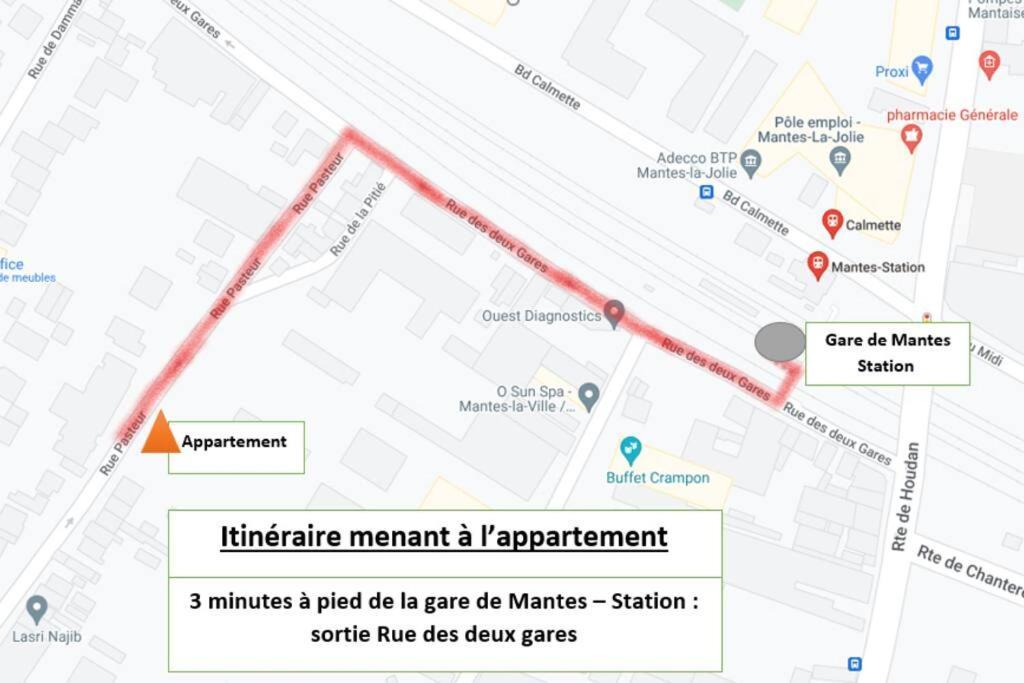 Appartement F2 De Haut Standing En Hypercentre Avec Jardin Prive A 270 M De La Gare De Mantes ! Екстериор снимка